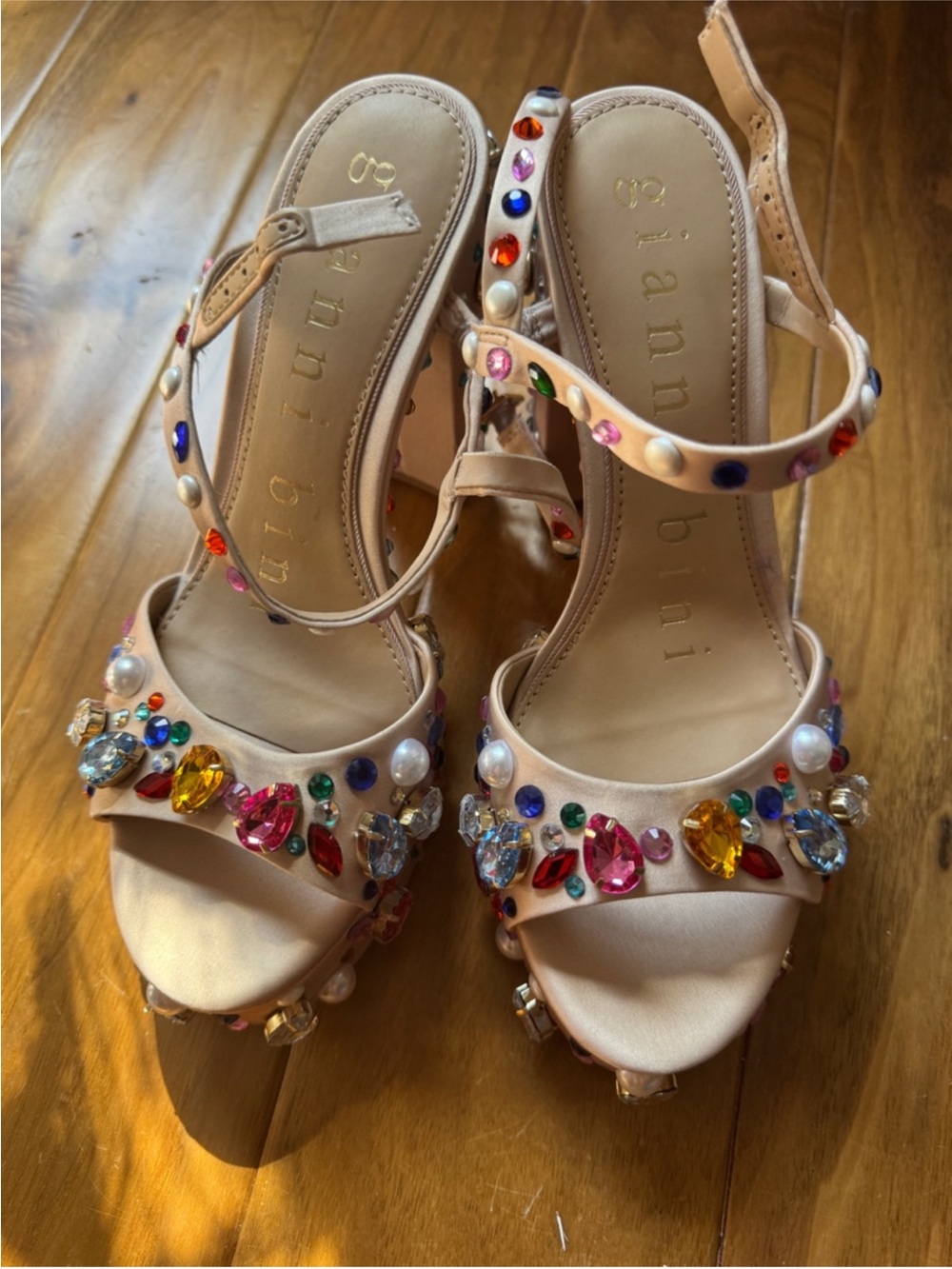 NWT Gianni Bini Calvan Jewel Ornamented Platform Dress Sandals Sz 6,5 - Picture 4 of 7